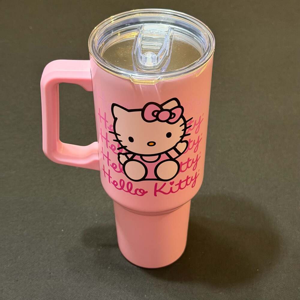 Silver Buffalo Hello Kitty 40oz Stainless Steel Tumbler with Handle